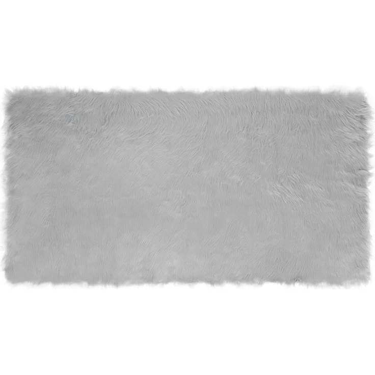 vidaXL Kunstschaffell Teppich Tafalla Grau 80 x 150 cm Polyester 42021522 – Bild 1