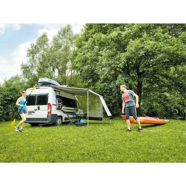 Thule Sun Blocker G2 Seitenwand Medium 2,75 Sonnenschutz Wohnwagen Camping Sichtschutz Markise grau – Bild 2