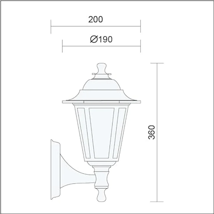 Kwazar Luminaire Außenwandleuchte E27 IP44 Schwarz, rustikale wetterfeste Wandbeleuchtung für Hauswand und Garten, max 60W, einfache Montage – Bild 4
