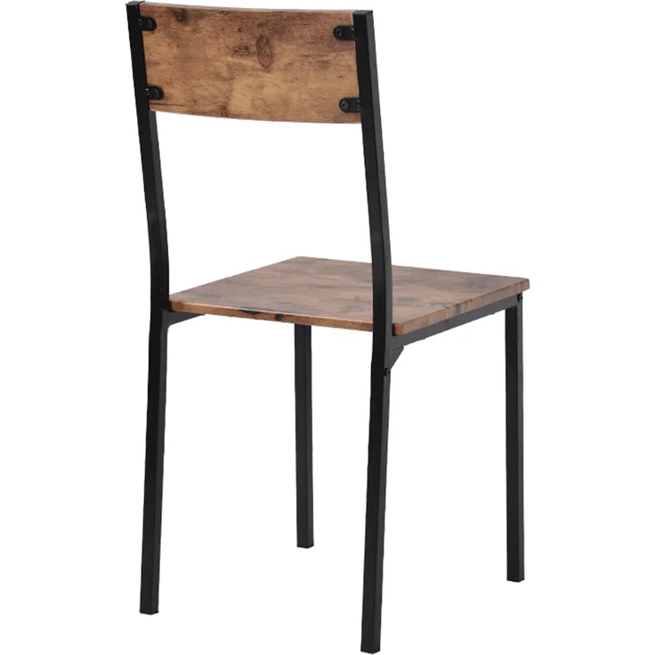Sitzgruppe Essgruppe Esszimmergruppe L70 cm x B70 cm x H75 cm Esstisch mit 2 Stühlen Balkon Esszimmer Wohnzimmer Vintagebraun MDF PVC Metallrahmen – Bild 16