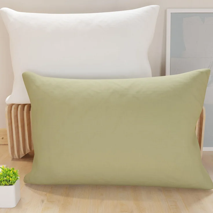 PETTI Artigiani Italiani - 2er-Set Kissenbezüge 80x40 cm aus Mikrofaser, Dekokissen-Bezüge für Schlafzimmer und Sofa, Set mit 2 Kissenhüllen, Wende-Kissenbezug Double-Face Taupe Weiß