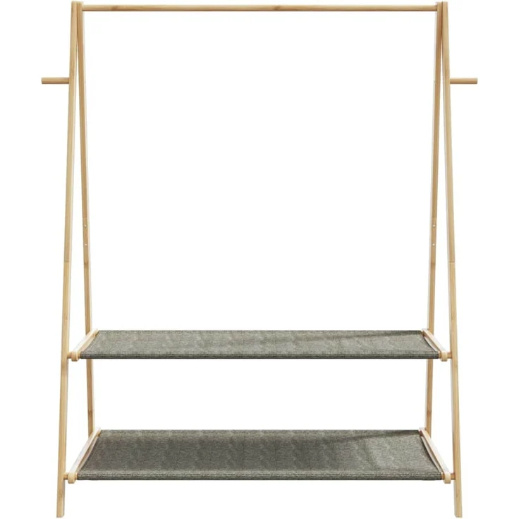 vidaXL Kleiderständer mit Ablagen 132x45,5x150,5 cm Bambus 4008914 – Bild 4