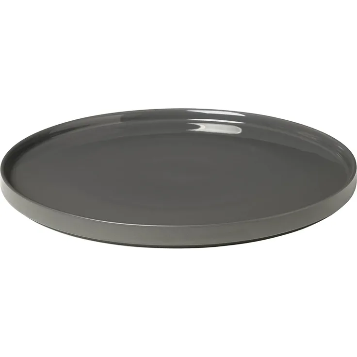 Blomus Pilar Servierteller, Teller, Essteller, Geschirr, Keramik, Pewter, 35 cm, 63965