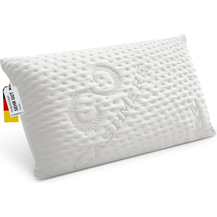 FMP Matratzenmanufaktur Orthopädisches Nackenstützkissen -viscoelastisches Kissen, Visco Kopfkissen, 6,5 cm hoch, Kissen, Nackenkissen