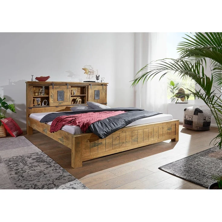 Bett Mango 160x200x105 natur lackiert RAILWAY #143 – Bild 6