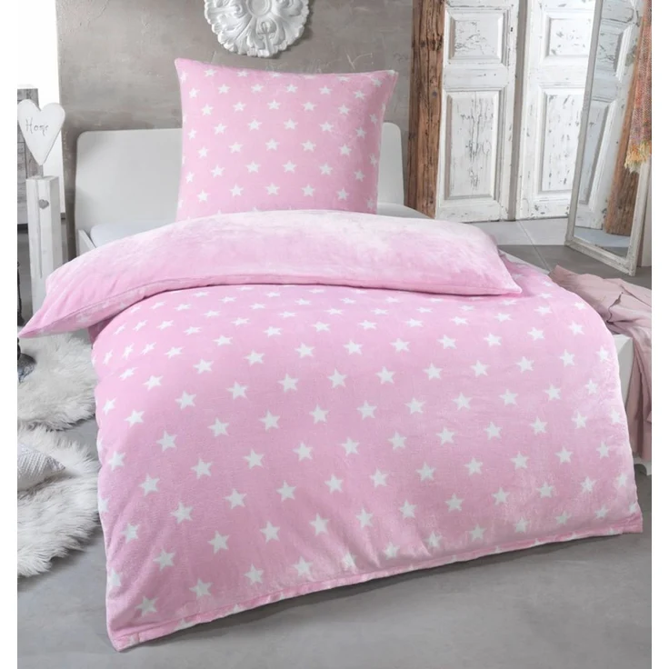 Malika Wendebettwäsche 155x220 + 80x80 cm Cashmere Touch Sterne Bettwäsche, atmungsaktiv, Für Allergiker geeignet, pflegeleicht, angenehm weicher Stoff – Bild 5