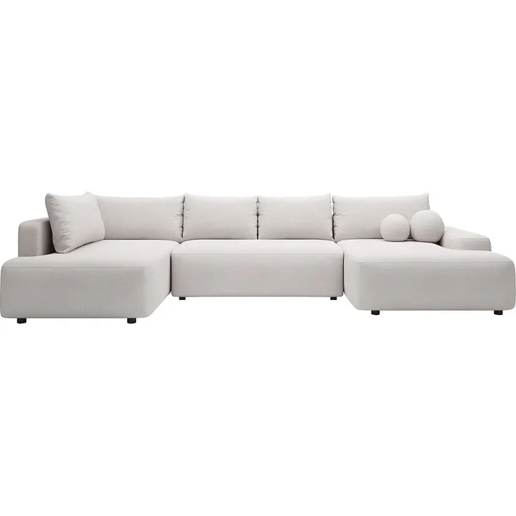 Vente-unique - DAVISO Sofa Stoff Beige - B 204 cm x H 87 cm x L 360 cm – Bild 3
