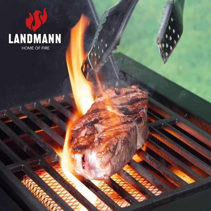 LANDMANN Gasgrill COOL BLACK 4.1 maxX DE 150,5cm schwarz 22161 GR Gusseisen/Warmhalterost – Bild 7