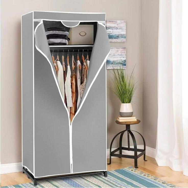 KOMFOTTEU Kleiderschrank Stoffschrank mit Reißverschluß, 172 x 74 x 50 cm – Bild 3