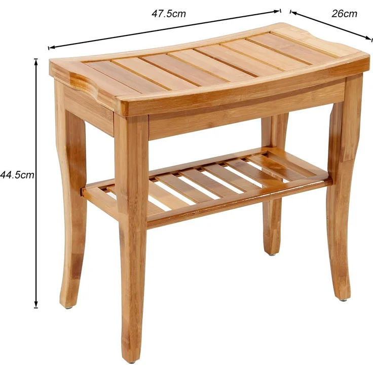 SogesHome Badezimmerhocker Duschhocker Rutschfester wasserdichter,Duschstuhl,Badhocker 2 Etagen，47.5 x 26 x 44.5 cm，KS-HSJ-04-SH – Bild 3