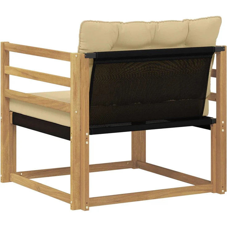 vidaXL Outdoor-Sofagarnitur Massives Akazienholz und Textilene Weiß 3439055 – Bild 7