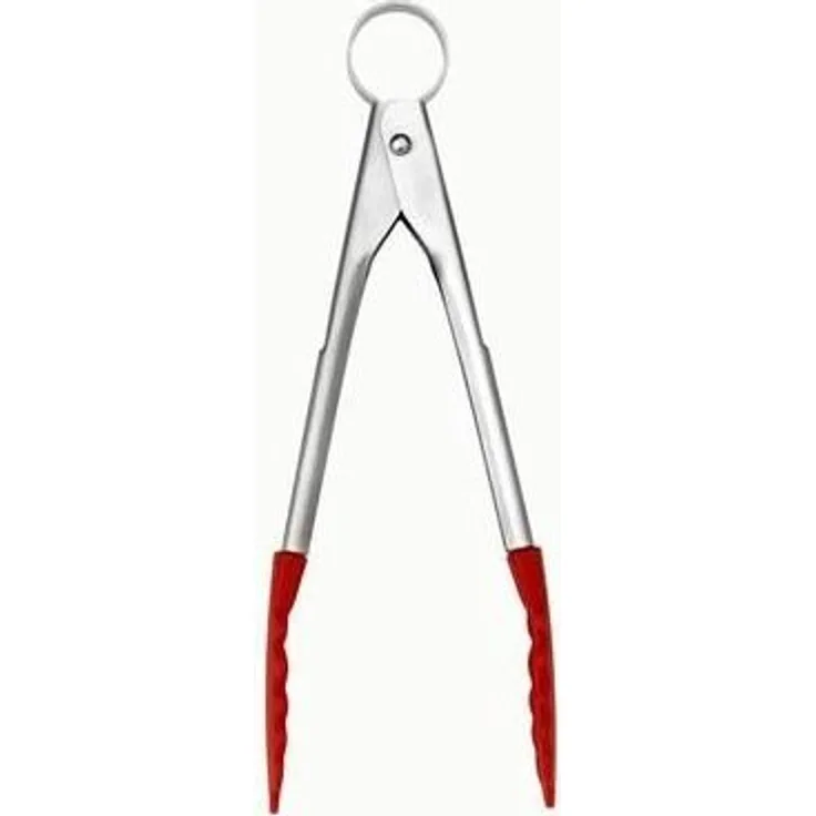 Mini-Koch- und Servierzange mit Verschluss, rot, Länge: 18 cm