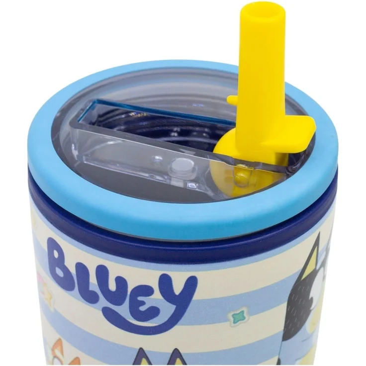 Bluey Thermobecher 640 ml Edelstahl doppelwandiger Trinkbecher mit Trinkhalm – Bild 3