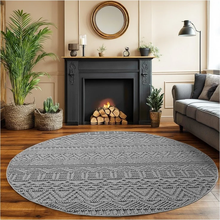 SIMPEX24 Designteppich Einfarbig Boucle Loop, Rechteckig, Höhe: 7 mm, Teppich Wohnzimmer, Schlafzimmer, Gästezimmer – Bild 1
