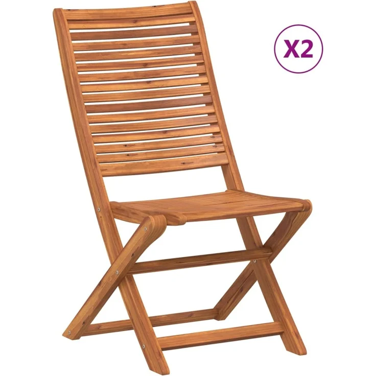 vidaXL Gartenstühle 2 Stk. Klappbar Massivholz Akazie 367696 – Bild 2