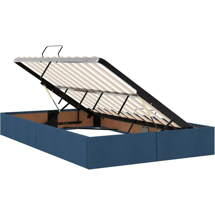 vidaXL LED-Speicherbett mit Matratze Blau 120 x 190 cm Stoff 3371198 – Bild 7