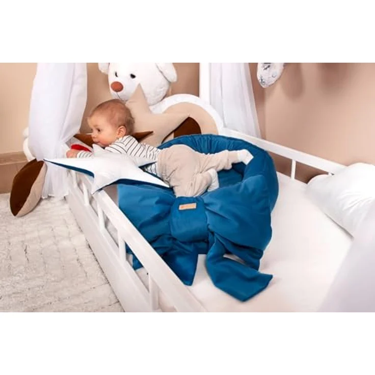 Kuschelnest Babynest Babynestchen Nestchen Reisebett Wickelauflage mit Schleife (Farbe: rosa) – Bild 9