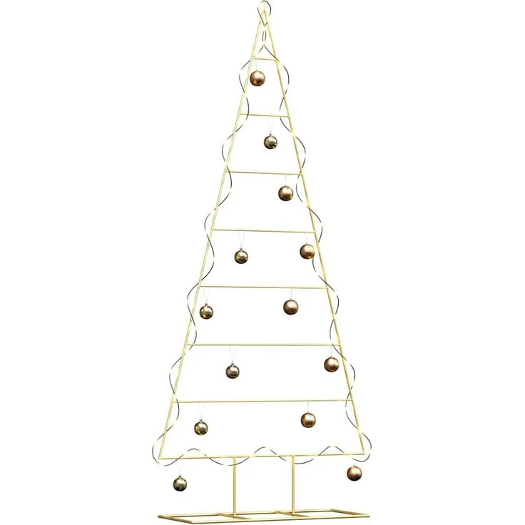vidaXL Metall Weihnachtsbaum Gold 181 cm Pulverbeschichteter Stahl 42019167 – Bild 2