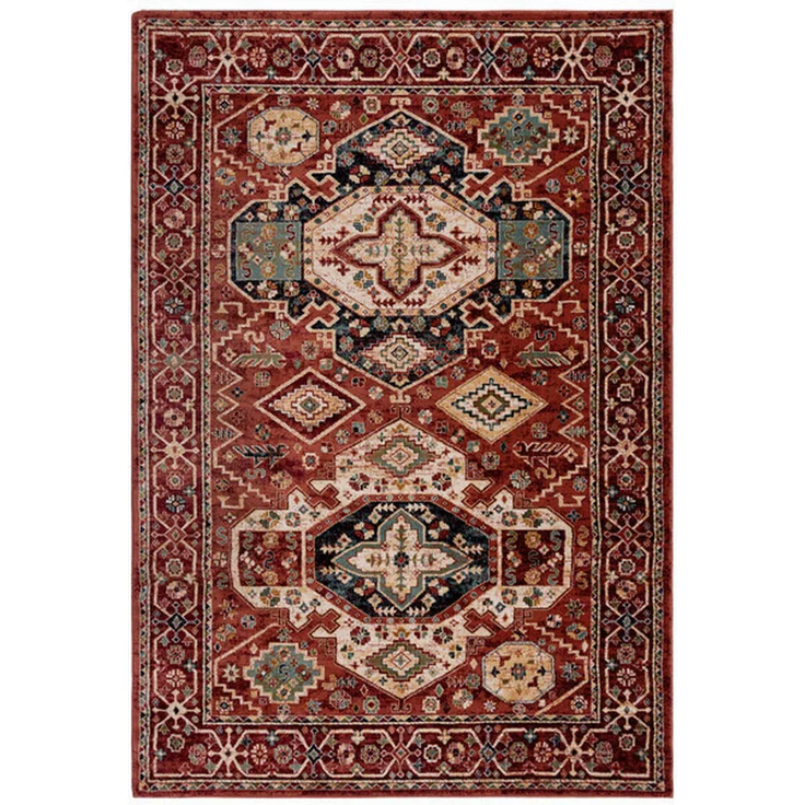 XXXLutz Vintage-Teppich Gillingham, Rot, rechteckig, 200x290 cm, Oeko-Tex® Standard 100, AZO-frei, für Fußbodenheizung geeignet, thermofixierte Fasern