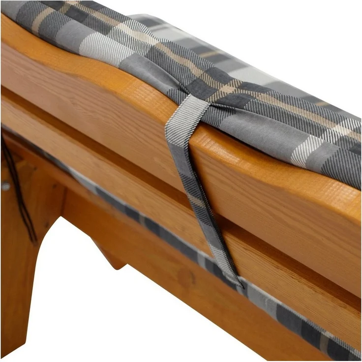 DEGAMO Bankauflage SEATTLE, (1 St), 4-sitzer 195cm, grau/beige kariert, 2-teilig mit separater Rückenlehne – Bild 3
