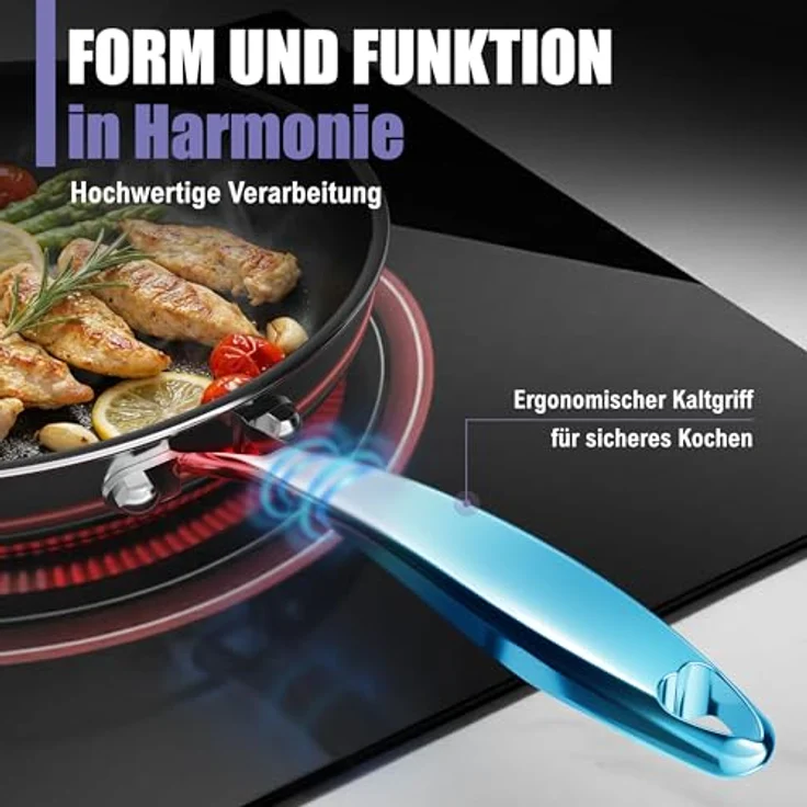 Morleos Keramikbratpfanne Ø 32cm, 5-Schicht, Edelstahl, backofenfest, spülmaschinengeeignet, Antihaft – Bild 6