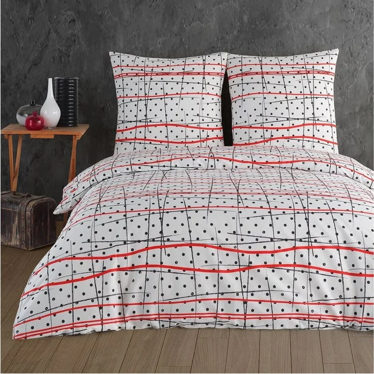 Buymax Bettwäsche Lara, Renforcé, 3 teilig, Premium 100% Baumwolle Bettbezug-Set 200x220 cm mit Reißverschluss – Bild 1
