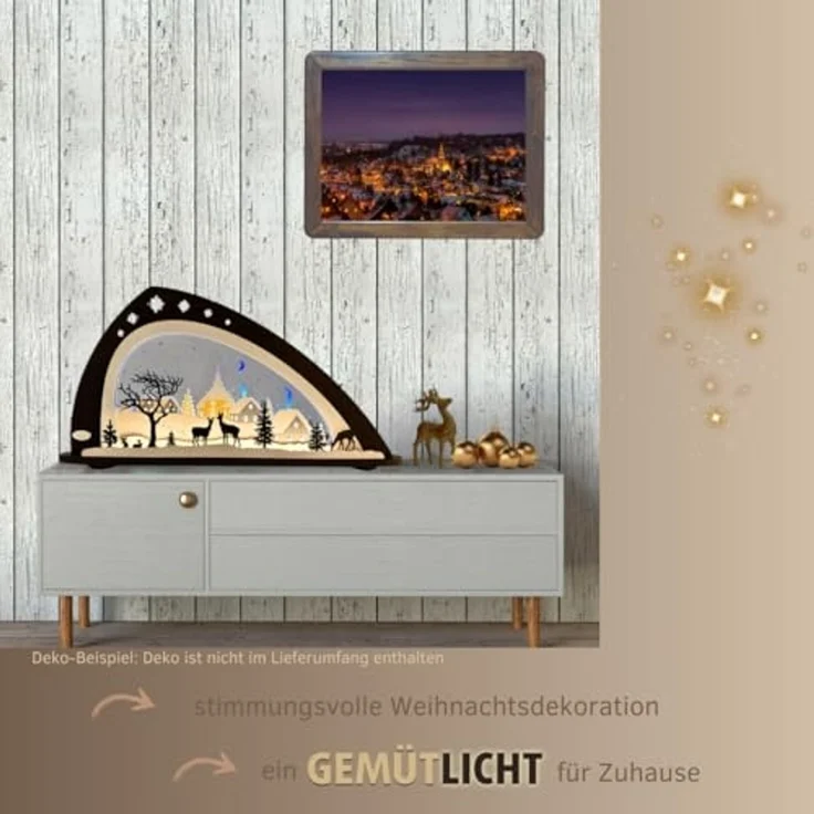 Weigla LED Schwibbogen Stille Nacht, Erzgebirge garantiert, aus Buchenholz & Acrylglas – Bild 5
