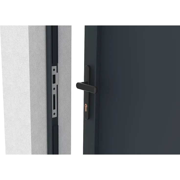 Vente-unique - BRAMENO Side gate Metall Grau - B 4,6 cm x H 176 cm x L 103 cm – Bild 6