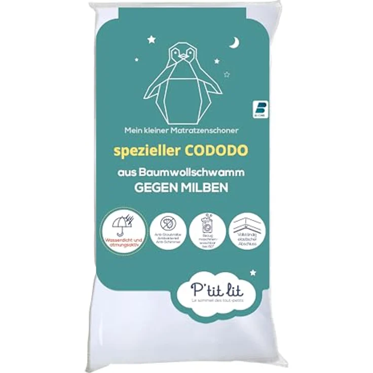 P'tit Lit - Anti-Staubmilben Baby Matratzenschoner Cododo | Wasserdicht | Frottee aus 100 % Baumwolle | Saugfähig und leise | Oeko Tex – Bild 2