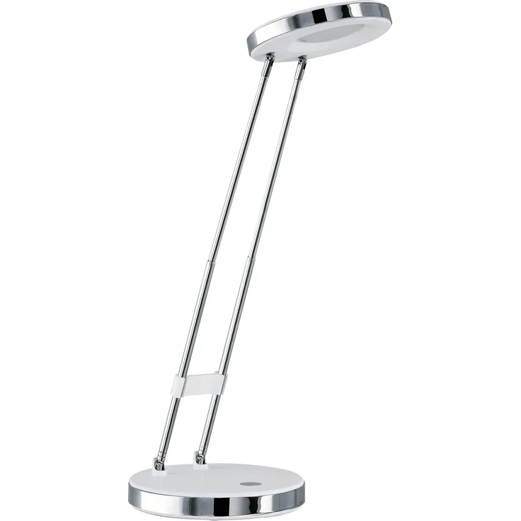Eglo 93077 Büroleuchte LED GEXO Kunststoff, Stahl weiß, chrom H:32cm Ø12,5cm LED max. 2,5W 3000K Wippschalter+Stecktrafo