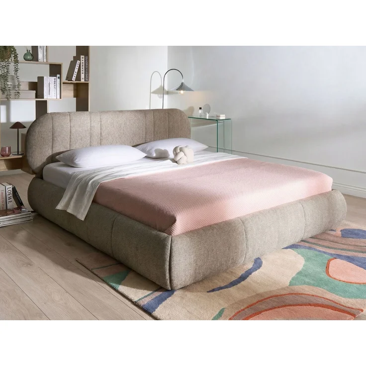 Bett mit Stauraum Stoff CAMPAN 180x200 cm Taupe – Bild 3