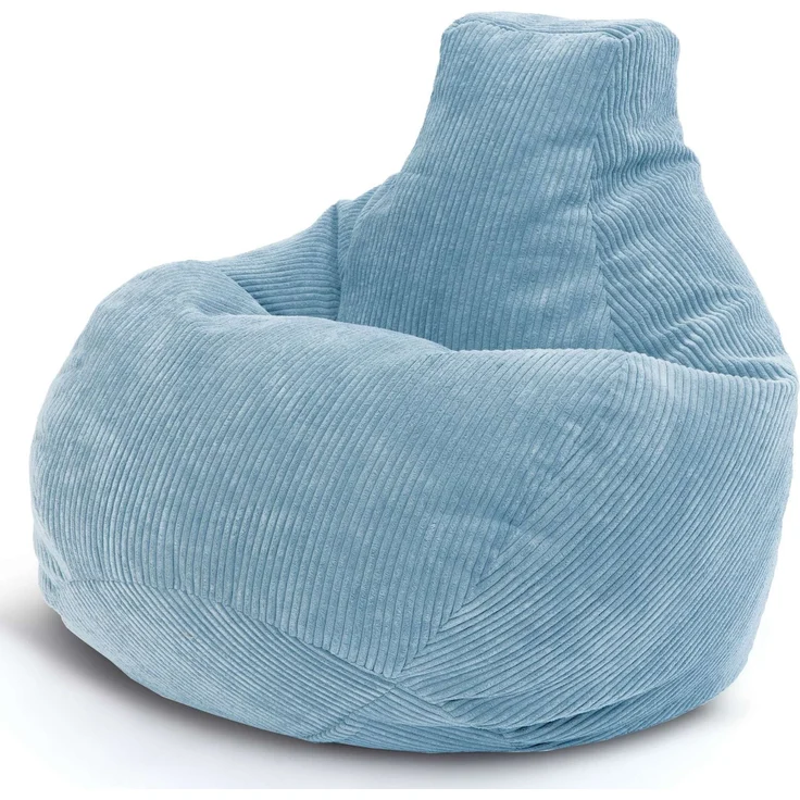 Green Bean® Sitzsack mit Rückenlehne 80x80x90cm - Gaming Chair mit 230L Füllung Cordstoff - Bean Bag Bodenkissen Lounge Sitzhocker Relax-Sessel Gamer Gamingstuhl Hellblau – Bild 1