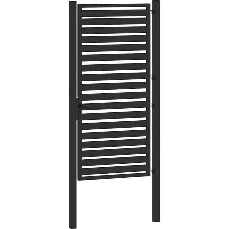 vidaXL Gartentor Abschließbar Schwarz 100x180 cm Aluminium 42004149 – Bild 7