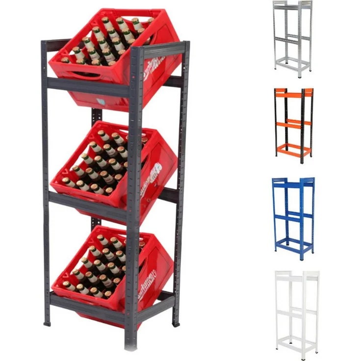 Modo24 Kastenständer Helios Kistenregal Metall, Kellerregal für 2-3 Kisten, Lagerregal, Getränkeregal Stabil Kistenständer Freistehend, Kistenhalter, 5 Farben – Bild 1