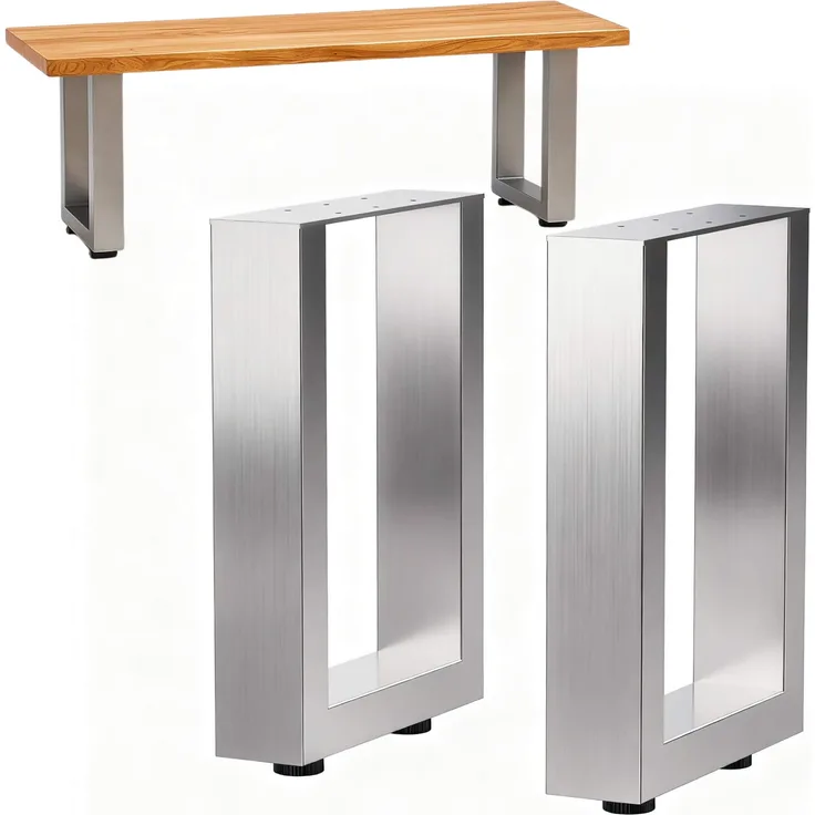 DanDiBo 2x Bankgestell Edelstahl 43 x 30 cm Bank Füße Bankbeine 96675 Bankkufen Couchtisch Tisch Beine Tischgestell
