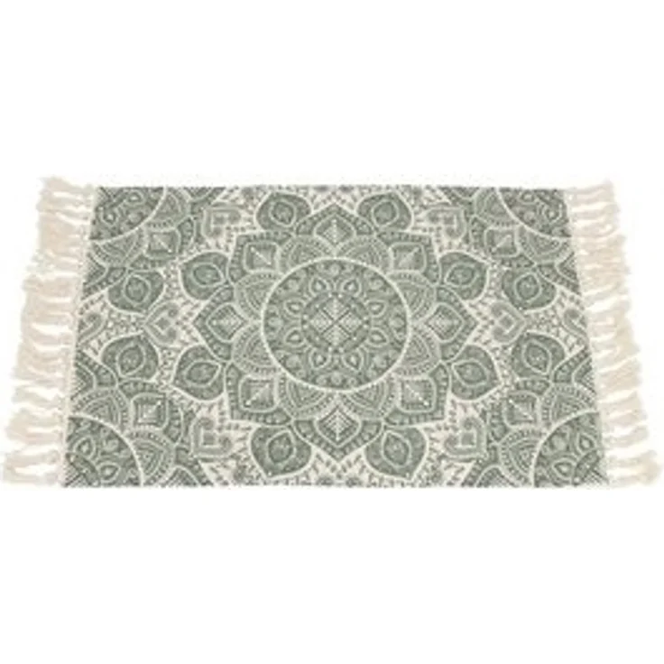 Bodenmatte "Mandala", grün Mandala Fußmatte Meditationsmatte Kunstmuster Teppich – Bild 6