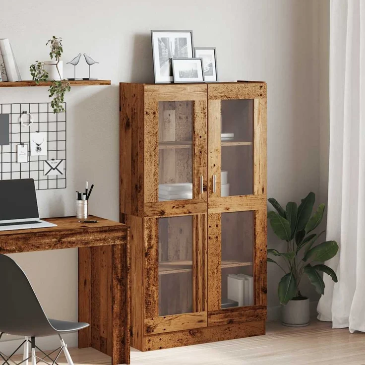 vidaXL Highboard Altholz-Optik 82,5x30,5x150 cm Holzwerkstoff 3318718 – Bild 2