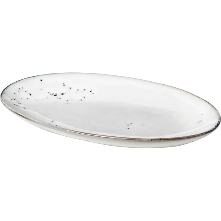 Broste Copenhagen NORDIC SAND Platte oval S 13,6Â xÂ 22Â cm