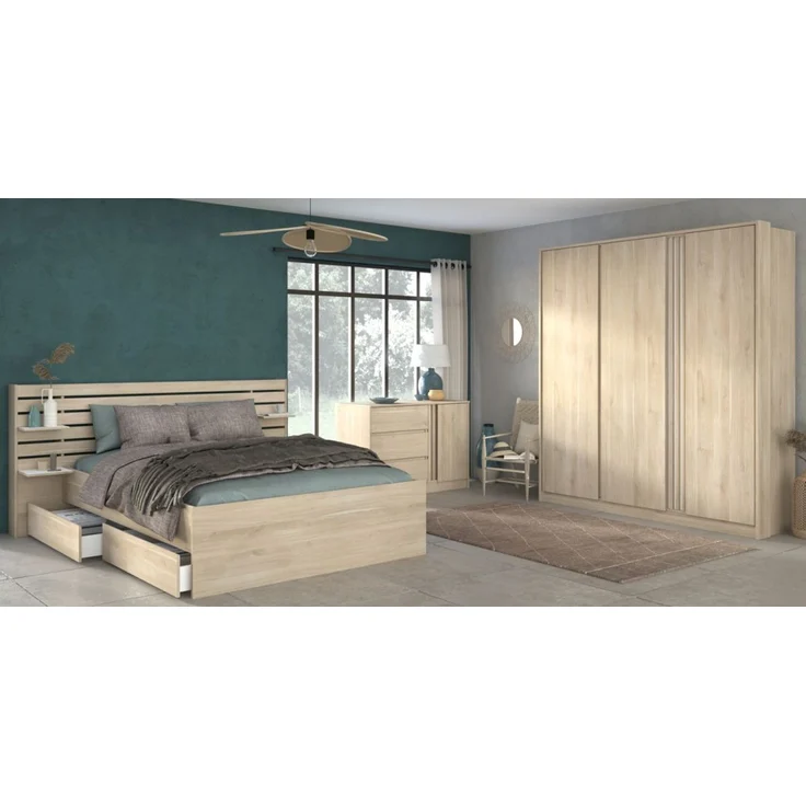 Parisot Schlafzimmer komplett Escale in Eiche 140 x 200 cm – Bild 2