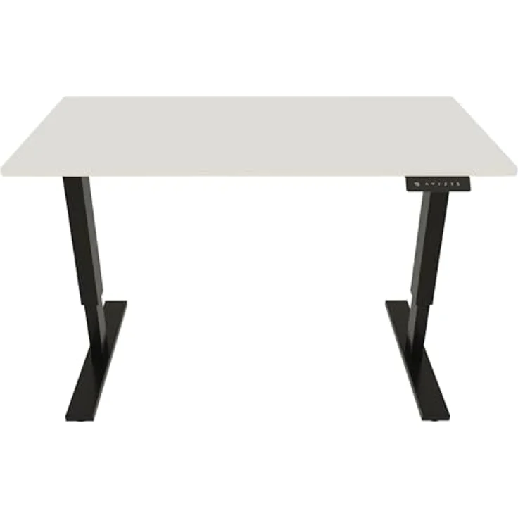 Bisley E-StarterTech, 2 Säulen, Maße Säule 45 x 75/50 x 80 mm, MFC Tischplatte, hochwertig und langlebig, Maße: H 25 x B 1200 x T 600 mm, Farbe: Gestell 333 schwarz Platte 005 weiß – Bild 5
