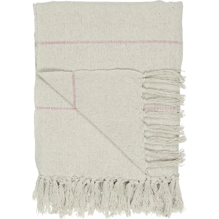Ib Laursen - Decke Plaid Kuscheldecke Wohndecke 130x160cm Creme Pink 6507-07