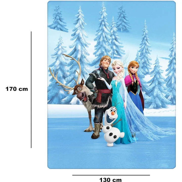 BERONAGE Tagesdecke Frozen Die Eiskönigin Decke Sven Rentier 130x170 cm Coral Fleecedecke, passend zur Bettwäsche, ideal für Sofa, Couch, Bett, Auto, Camping – Bild 2