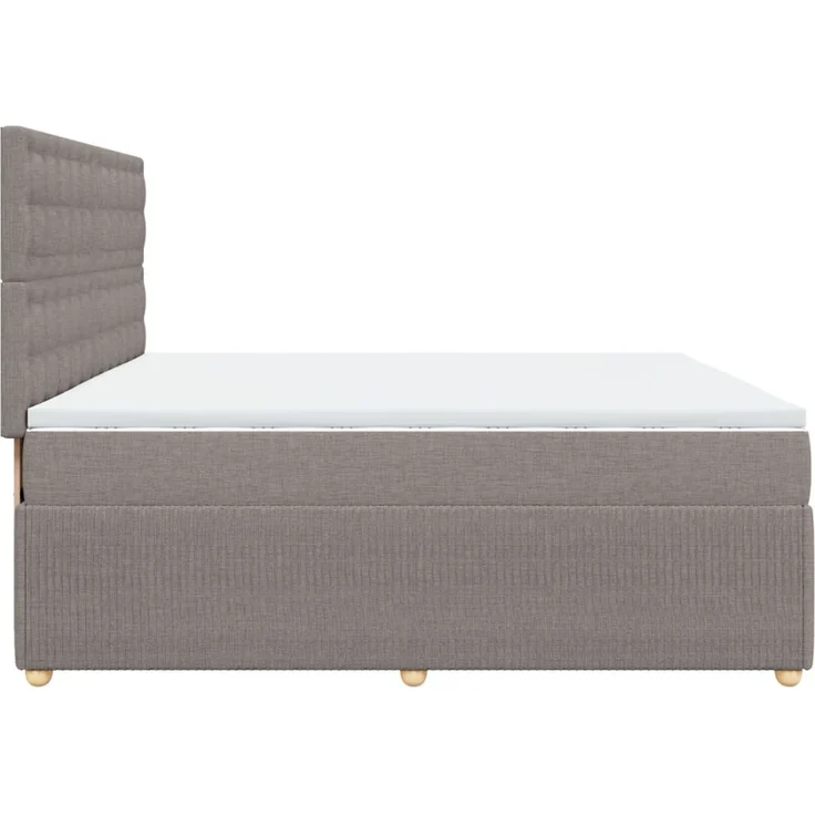 vidaXL Boxspringbett mit Matratze Taupe 200x200 cm Stoff 3294481 – Bild 7