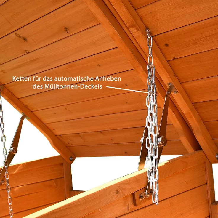 Mülltonnenbox braun Mülltonnenverkleidung Mülltonne 240L Mülltonnenhaus Gartenbox Gerätebox Gerätehaus Holz Anbau Gerätehaus – Bild 3