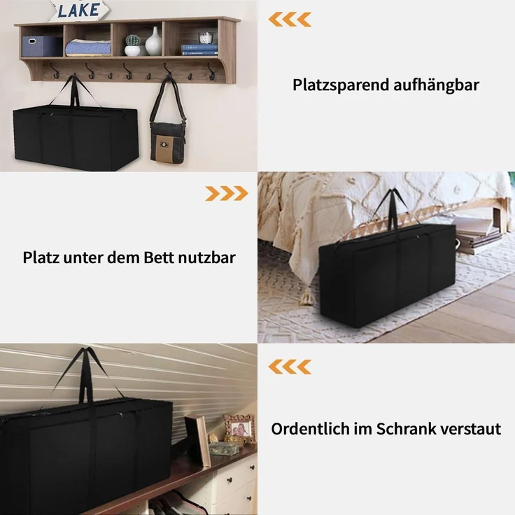 Dokon Auflagentasche Schutzhülle 600D Oxford Gewebe Schwarz 175x55x75cm – Bild 6