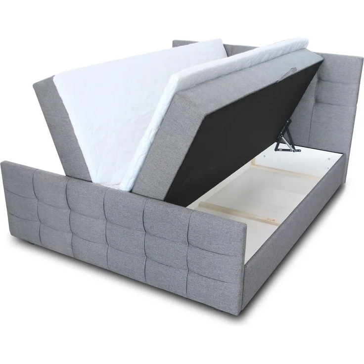 Boxspringbett Best Lux mit Fußteil, 2 Bettkästen, Bonell-Matratze und Topper, Polsterbett (Beige (Inari 22), 140 x 200 cm) – Bild 2