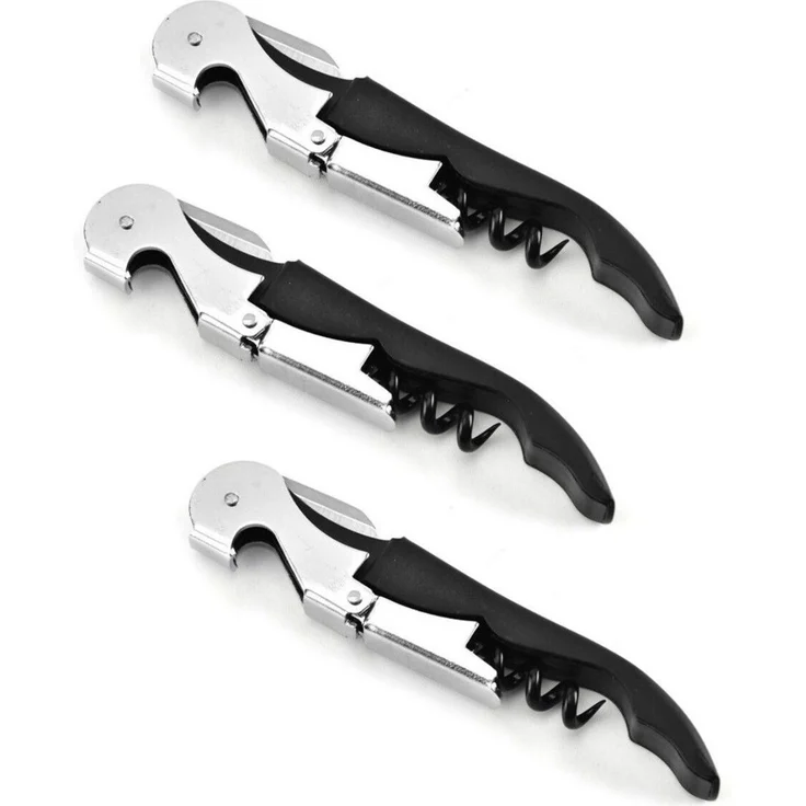 BAYLI Pizzaschneider 3er Set - 12cm Korkenzieher Wein aus Edelstahl Kellnermesser Wein – Bild 1