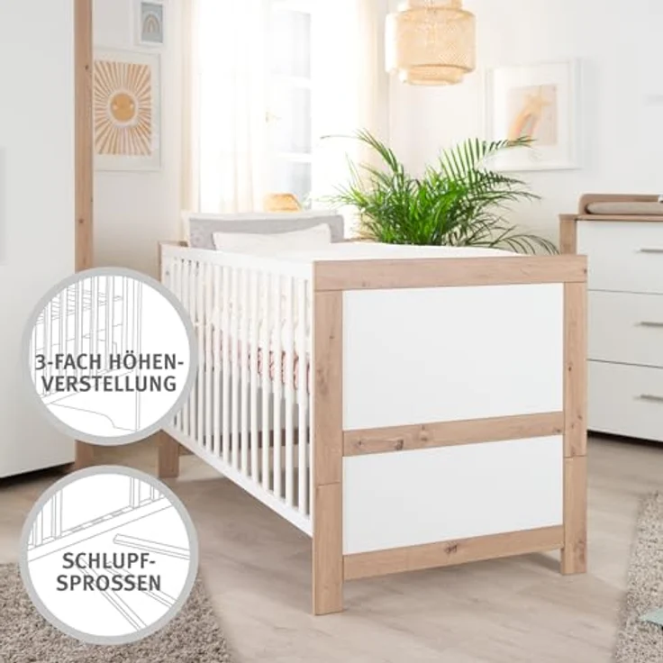 roba Kinderzimmerset 'Malo' - 3-teilig - inkl. Kinderbett 70 x 140 cm - Weiß / Natur – Bild 24