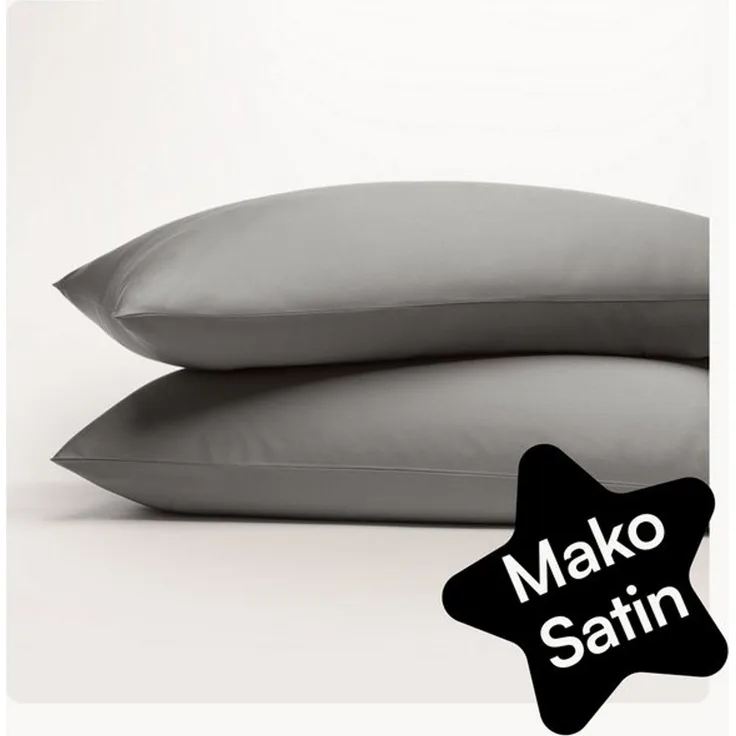 Seralino Seitenschläferkissenbezug Mako Satin Kissenbezug (100% Bio Baumwolle) weich, hautfreundlich, (2 Stück), Fairtrade/ GOTS zertifizierte uni Kissenhülle mit Reißverschluss