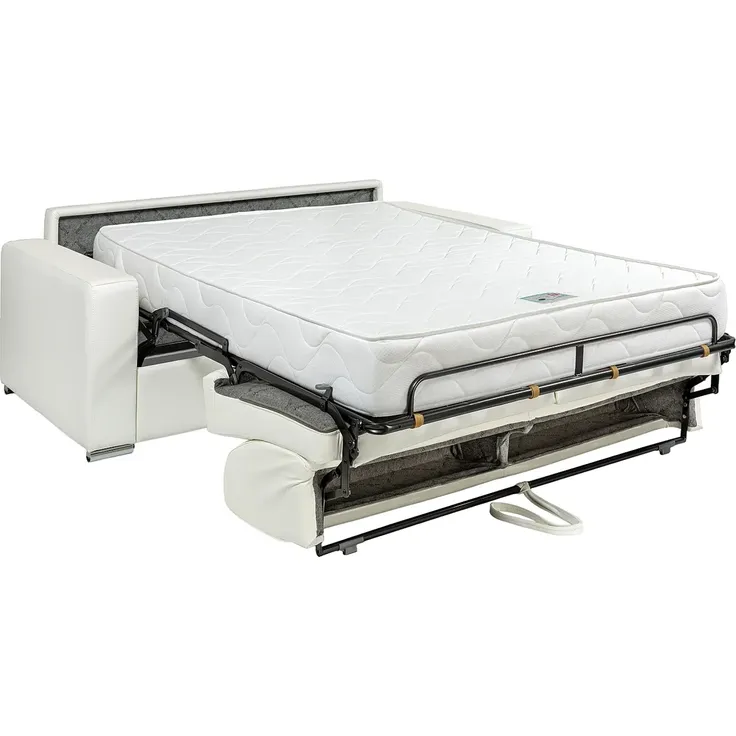 Vente-unique - CALITO Sofa Leder Weiß - B 223 cm94 cm x H 85 cm x L 216 cm – Bild 4